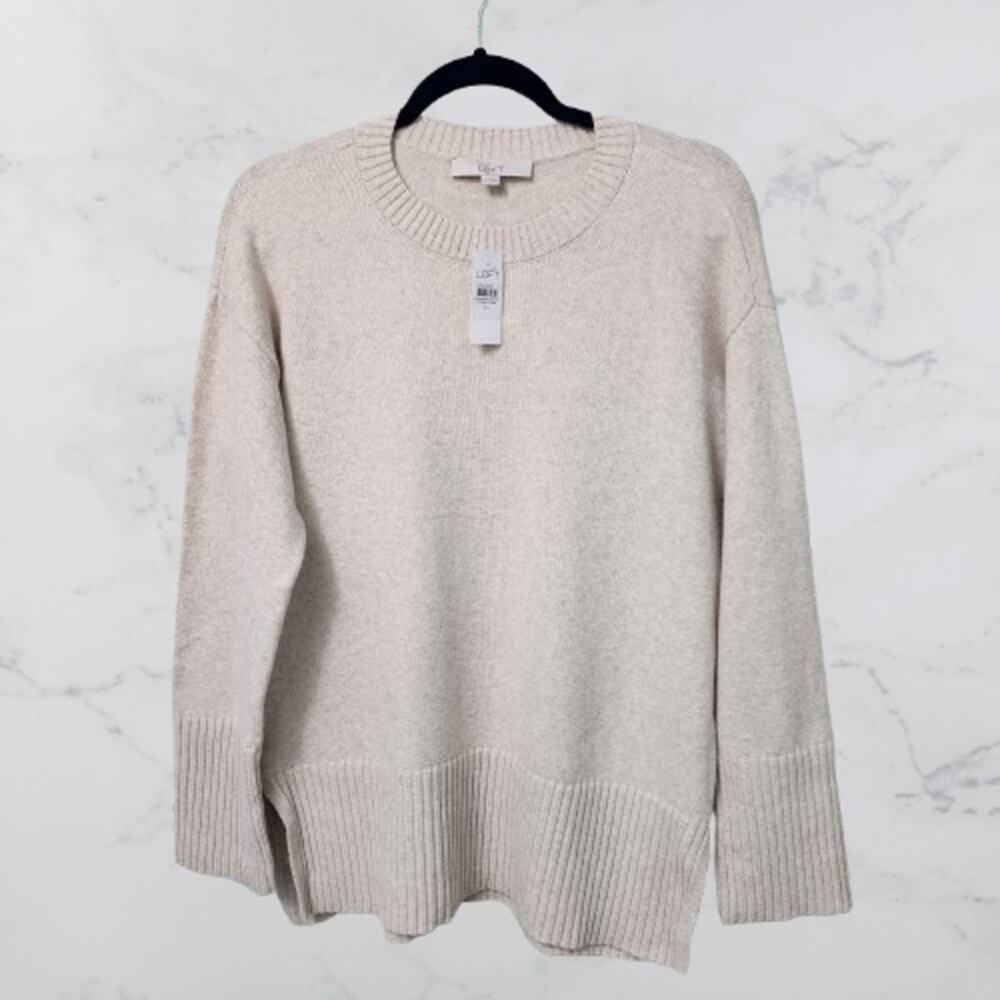 LOFT Ann Taylor NWT Tunic Sweater XS Oatmeal/Beige